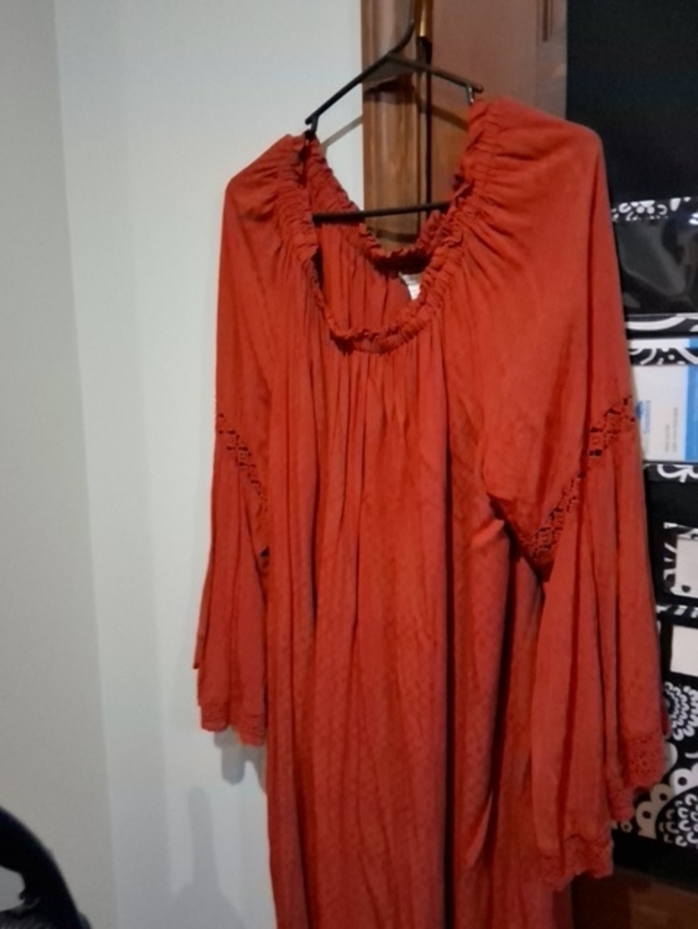 Women’s Rust Red Peasant Dress /Boho Tunic,Cato 18/20 Good Condition Cute